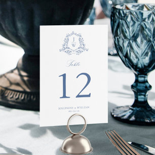 Traditionelles Monogram Wappen Elegant Wedding Tischnummer
