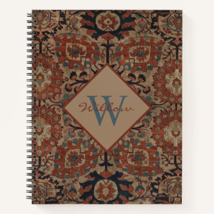 Traditionelles monogrammiertes orientalisch-persis notizbuch