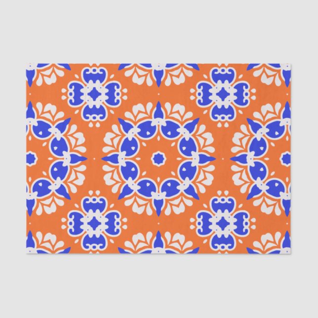 Traditionelles Mosaikmuster für Ethnic Folk Print Seidenpapier (Vorderseite)