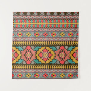Traditionelles Mughal-Randdesign Kunst,ethnisch,St Wandteppich