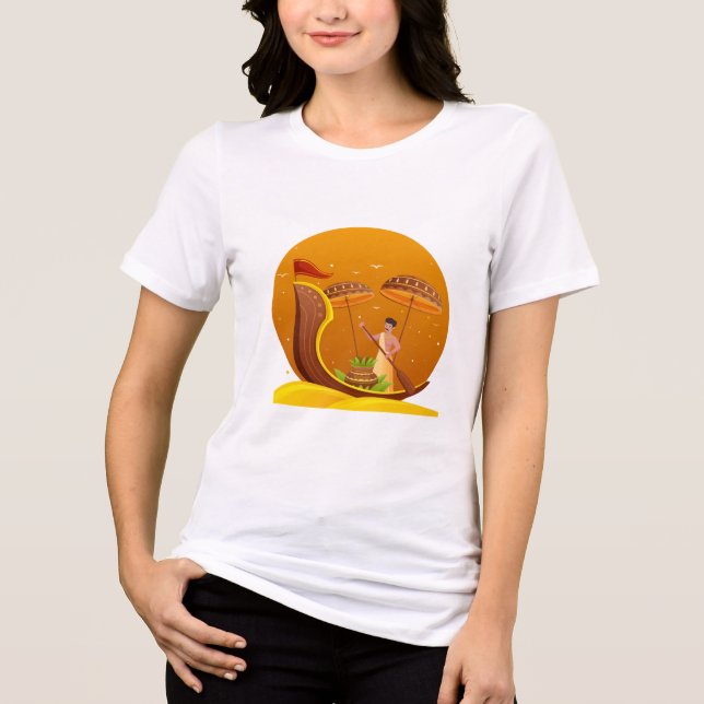 Traditionelles Onam Festival Tri-Blend Shirt (Vorderseite)