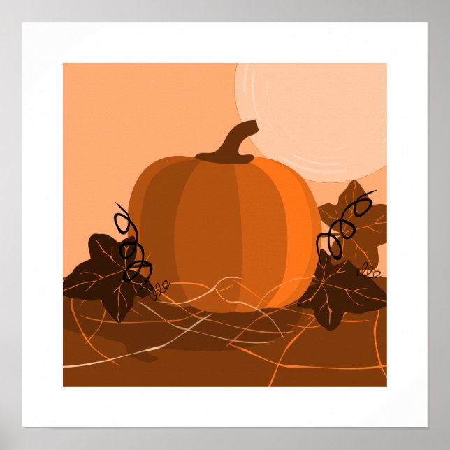 Traditionelles Orange Pumpkin Kitchen Dekor Poster (Vorne)