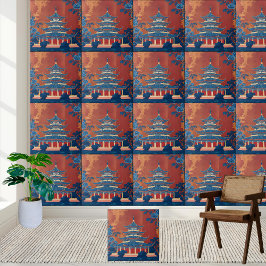 Traditionelles Oriental Pagoda Tile Fliese