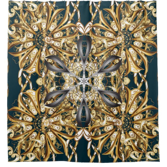 Traditionelles Ornament. Klassischer Vintager Back Duschvorhang (Vorderseite)