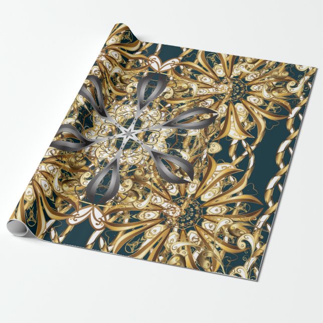 Traditionelles Ornament. Klassischer Vintager Back Geschenkpapier (Ungerollt)