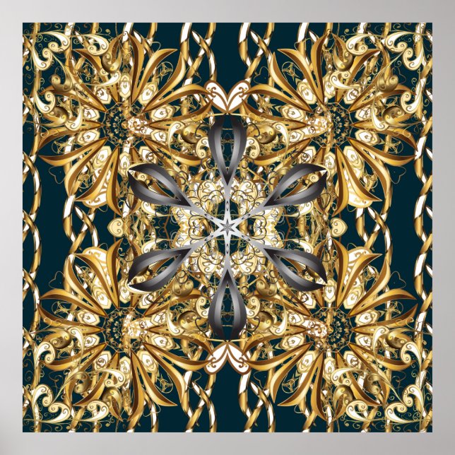 Traditionelles Ornament. Klassischer Vintager Back Poster (Vorne)