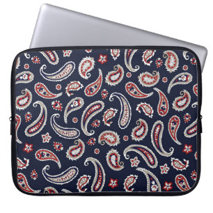 Traditionelles Paisleymuster auf der Marine Laptopschutzhülle