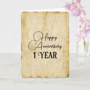 Traditionelles Papier 1. Hochzeitstag Karte