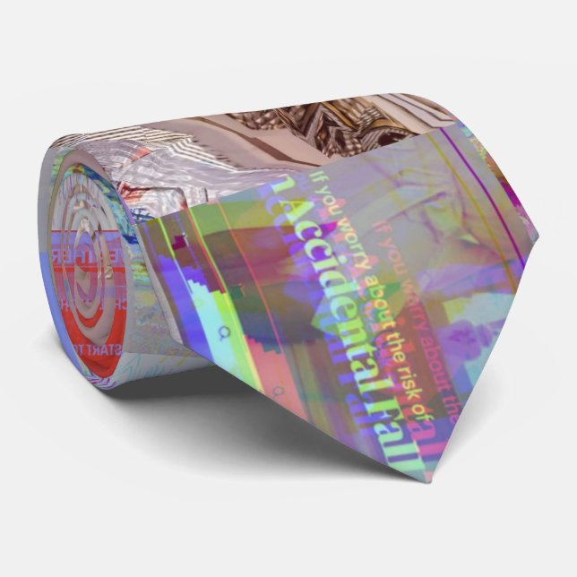 Traditionelles Patchwork-Geometrie-Glitch-Mosaik Krawatte (Gerollt)