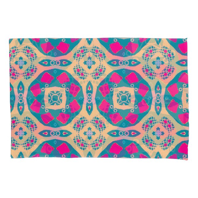 Traditionelles, peruanisches Patchwork, Fliesenmus Kissenbezug (Vorderseite)