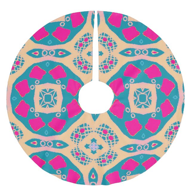 Traditionelles, peruanisches Patchwork, Fliesenmus Polyester Weihnachtsbaumdecke (Vorderseite)