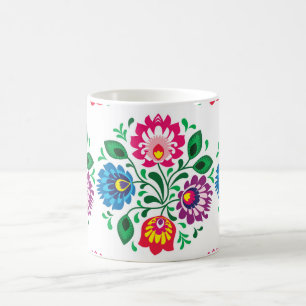 Traditionelles polnisches florales Volkshandsticke Tasse