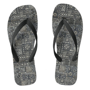 Traditionelles Polynesisches Tapa-Stoffmuster Flip Flops