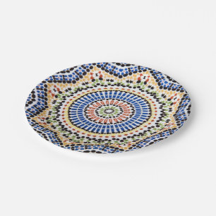 Traditionelles portugiesisches Azulejo-Fliesenmust Pappteller