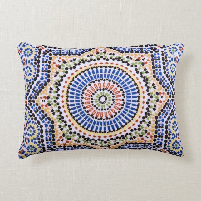 Traditionelles portugiesisches Azulejo Tile Muster Dekokissen (Vorderseite)