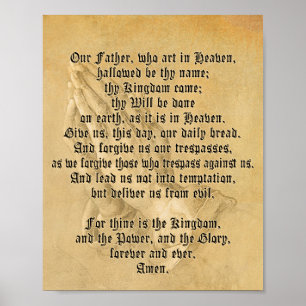 Traditionelles Poster des Vaterunsers (Matt)