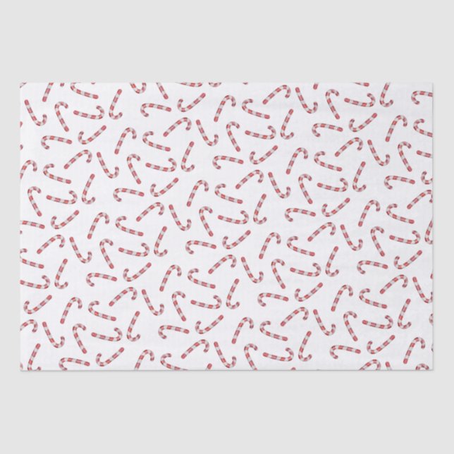 Traditionelles Red Candy Cane Weihnachten Seidenpapier (Vorderseite)