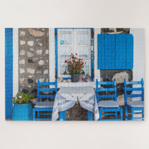 Traditionelles Restaurant Oia Santorini Griechenla Puzzle