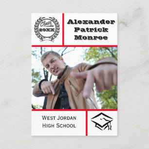 Traditionelles Rot - 3x5 Abschluss Einladung