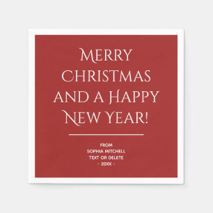 Traditionelles Rot - Frohe Weihnachten Napkins Serviette