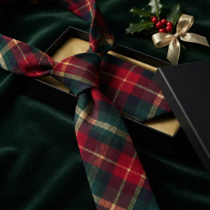 Traditionelles Rot Grün Tartan Karo Krawatte