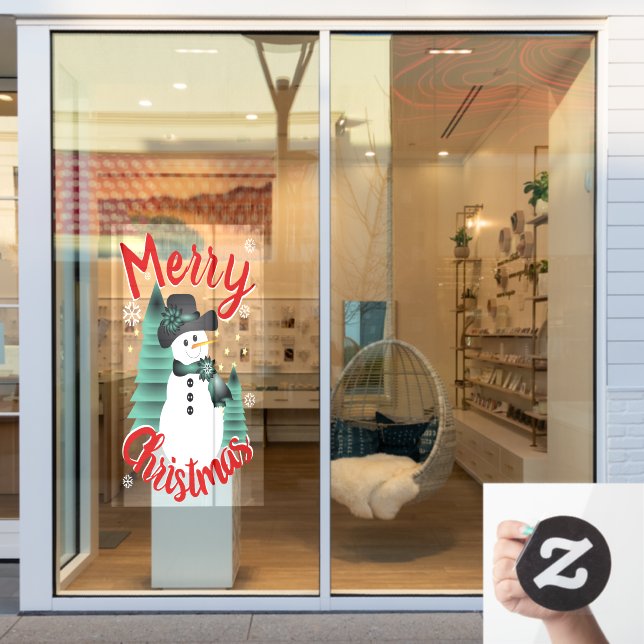 Traditionelles Rot- und Grünfenster Fensteraufkleber (Schaufenster)