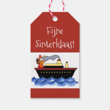 Traditionelles rotes Sinterklaas-Geschenklabel