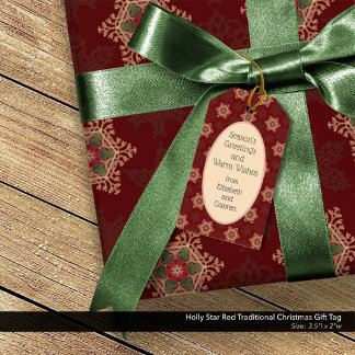 Traditionelles rotes Weihnachtsgeschenk-Etikett Ho Geschenkanhänger