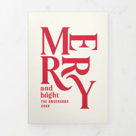 Traditionelles Rotwein Weihnachten mehrjähriges Fo Dreifach Gefaltete Urlaubskarte