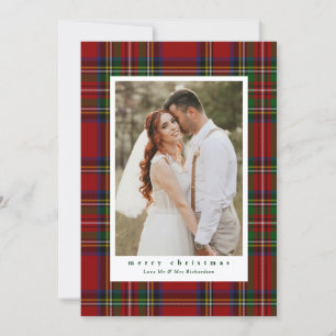 Traditionelles Royal Stewart Tartan Karo Foto Feiertagskarte