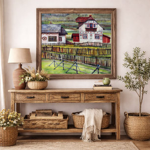 Traditionelles rumänisches Dorfhaus, Volks kunstsz Wandteppich