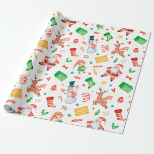 Traditionelles rustikales Weihnachtsbaummuster Geschenkpapier