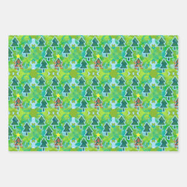 Traditionelles Rustikales Weihnachtsfest mit Sorte Geschenkpapier Set