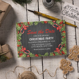 Traditionelles rustikales Weihnachtsfest-Party | S Einladungspostkarte