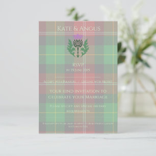 Traditionelles schottisches Tartan und Schottland RSVP Karte
