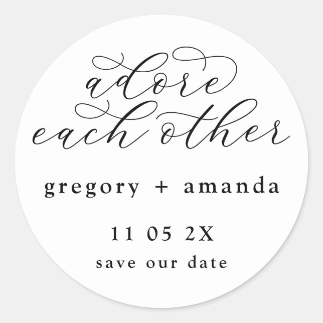 Traditionelles Schwarz auf weißer Elegant-Kalligra Runder Aufkleber (Vorderseite)