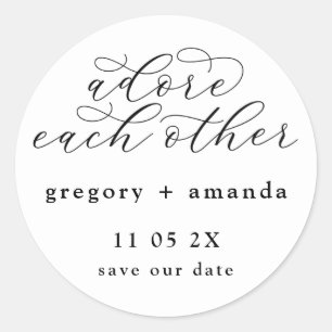 Traditionelles Schwarz auf weißer Elegant-Kalligra Runder Aufkleber