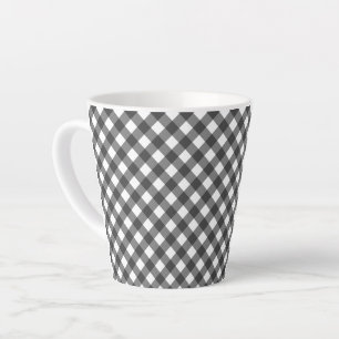 Traditionelles Schwarz-Weiß-Gingham-Picnic-Cottage Milchtasse