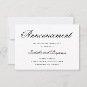 Traditionelles Schwarz-Weiß-Hochzeitspause Einladung