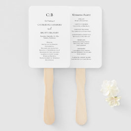 Traditionelles Schwarz-Weiß-Hochzeitsprogramm Fächer