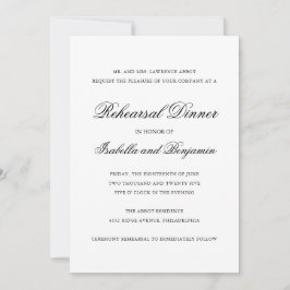 Traditionelles Schwarz-Weiß-Probe-Dinner Einladung