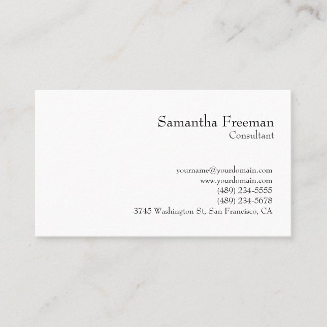 Traditionelles Schwarz-weißes Minimalistisch Visitenkarte (Vorderseite)