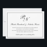 Traditionelles Schwarz-weißes Monogramm formales H Einladung<br><div class="desc">Traditionelle und klassische horizontale Hochzeitseinladung mit einem einfachen Design mit Ihren beiden ersten Monogramm und Ihren Namen in einer eleganten Kalligraphie innerhalb eines dünnen Randes. Die Rückseite ist schwarz. Dieses klassische Schwarz-Weiß-Design ist perfekt für eine formelle Hochzeit.</div>