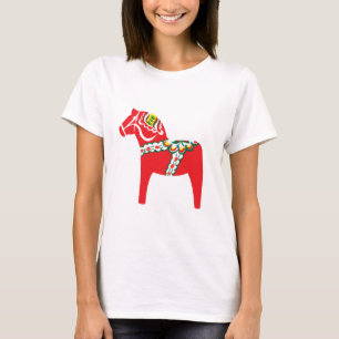 Traditionelles schwedisches Dalahäst-Gemälde Pferd T-Shirt