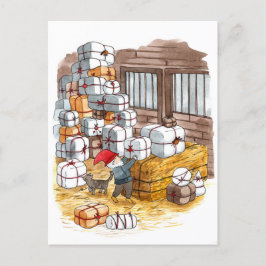 Traditionelles schwedisches Tomten Weihnachtswasse Feiertagspostkarte