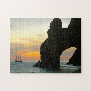 Traditionelles Segelboot am Sonnenuntergang, Cabo Puzzle