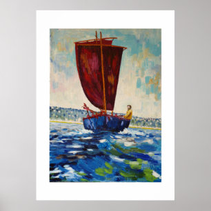 Traditionelles Segelboot vor der schottischen Küst Poster