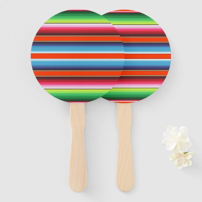 Traditionelles spanisches Serape Fiesta mexikanisc Fächer (Vorne und Hinten)