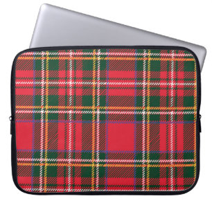 Traditionelles Tartan-Kariertes Nahtloses Tapete Laptopschutzhülle