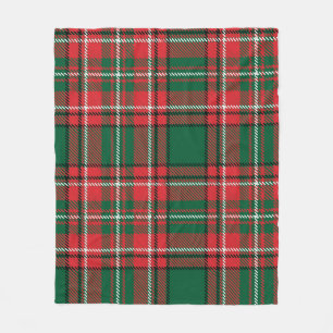 Traditionelles Tartan: kariertes rot-grünes Muster Fleecedecke